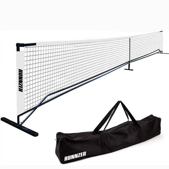RUNNZER Portable 22FT Pickleball Net Set Regulation Size Soccer Tennis Net,Game Set System with Metal Frame Stand and Carrying Bag, Outdoor Indoor Fun