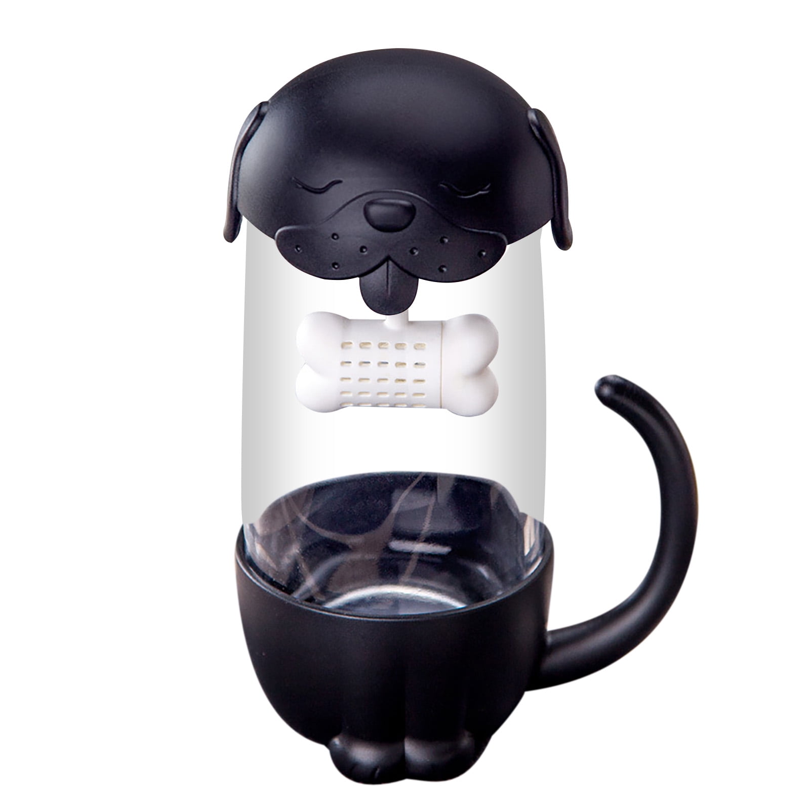 RUNOLIG Reative Cat&Dog Tea Infuser Cup With Lid,300ml Portable