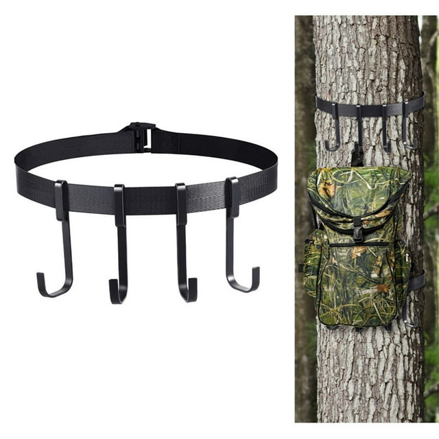 RUNOLIG Treestand Strap Gear Hangers,4 Hook Accessory Holder For Tree