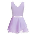 thumbnail image 1 of RUNQHUI Children Little Big Girl Ballerina Outfits Solid Color Ballet Dance Leotard with Chiffon Warp Lavender XL, 1 of 7