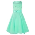 thumbnail image 1 of RUNQHUI Flower Girl Dress Big Girls Sequined Lace Chiffon Sleeveless Pageant Wedding Party Dress Porm Mint Green 6, 1 of 7