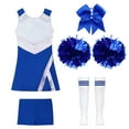 thumbnail image 1 of RUNQHUI Girls Cheerleading Outfit School Musical Cheer Leader Costume Sequins Dress with Shorts A Royal Blue 6, 1 of 5