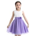 thumbnail image 1 of RUNQHUI Girls Pleated High Waist Chiffon Flower Girl Dress Wedding Birthday Party Dress Lavender 12, 1 of 7