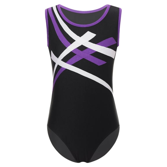 RUNQHUI Kids Boys Girls Gymnastics Leotard Workout Gym Training Bodysuits Athletic Biketards Active Purple 8