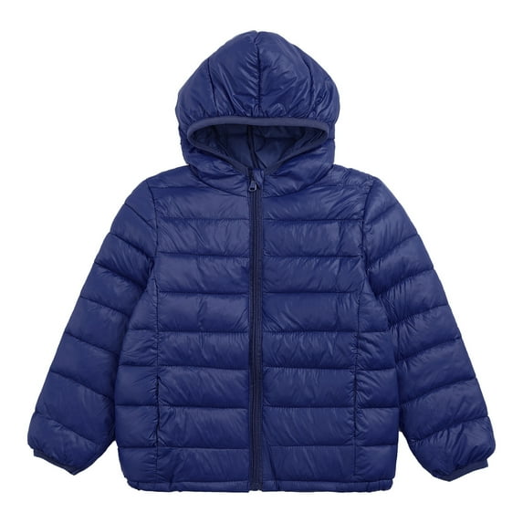 RUNQHUI Kids Boys Girls Winter Packable Down Puffer Jacket Coat Water Resistant Bubble Puffer Dark Navy 150
