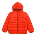 thumbnail image 1 of RUNQHUI Kids Boys Girls Winter Packable Down Puffer Jacket Coat Water Resistant Bubble Puffer Orange 120, 1 of 7
