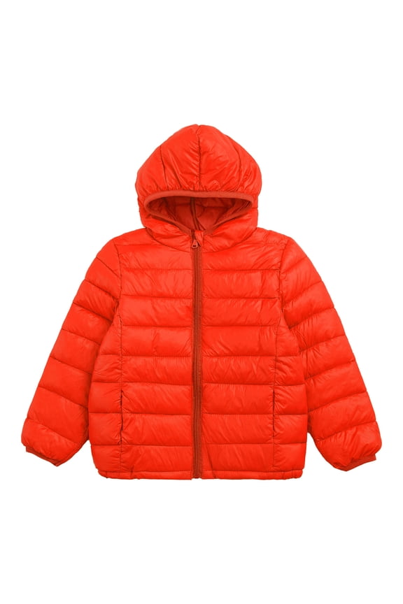 Kids Boys Girls Winter Packable Down Puffer Jacket Coat Water Resistant Bubble Puffer Orange 120