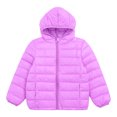 thumbnail image 1 of RUNQHUI Kids Boys Girls Winter Packable Down Puffer Jacket Coat Water Resistant Bubble Puffer Purple 120, 1 of 7