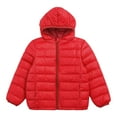thumbnail image 1 of RUNQHUI Kids Boys Girls Winter Packable Down Puffer Jacket Coat Water Resistant Bubble Puffer Red 120, 1 of 7