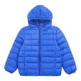 thumbnail image 1 of RUNQHUI Kids Boys Girls Winter Packable Down Puffer Jacket Coat Water Resistant Bubble Puffer Royal Blue 150, 1 of 7