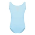 thumbnail image 1 of RUNQHUI Kids Girls Cotton Ballet Dance Leotard Gymnastics Workout Sleeveless Bodysuit Top Tumbling Light Blue 170, 1 of 5