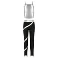 thumbnail image 1 of RUNQHUI Kids Girls Jazz Modern Dance Clothes Set Sleeveless Metallic Tank Top with Leggings 2 Piece Silver 10, 1 of 5