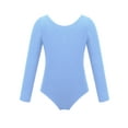 thumbnail image 1 of RUNQHUI Kids Girls Solid Color Basic Classic Long Sleeve Ballet Dance Gymnastic Leotard Bodysuit Blue 10, 1 of 7