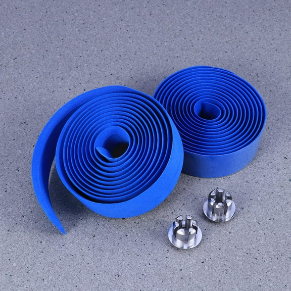 RUNROTOO 1 Pair 74.8x1.2x0.2in Road Bike Handlebar Tape Anti-Slip Cushioned Grip Dark Blue Rubber Foam Cork