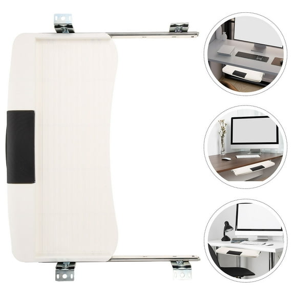 RUNROTOO 1 Set Sliding Keyboard Tray Under Desk for Office Use 19.45X8.84X1.18IN