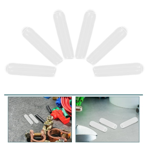 RUNROTOO 100Pcs Transparent Plastic Screw Protector Caps Round End Caps for Threads Long-term Use 1.50X0.30X0.30in