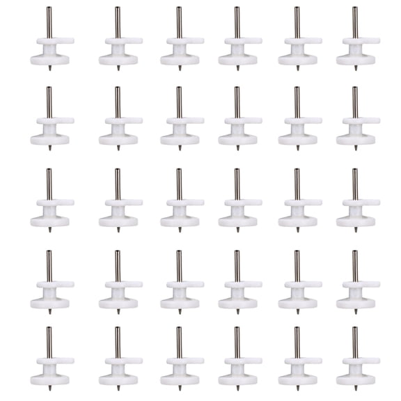 RUNROTOO 100Pcs White Plastic Wall Hooks Non-Mark Picture Frame Pin Studs for Home Hanging