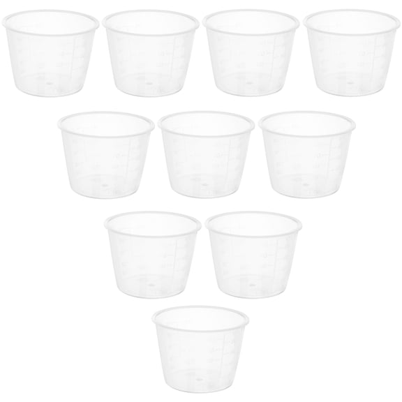 RUNROTOO 10Pcs Clear Plastic Rice Measuring Cup for Cooking Aid Stackable Kitchen Tool 6.4x6.4x4.4in
