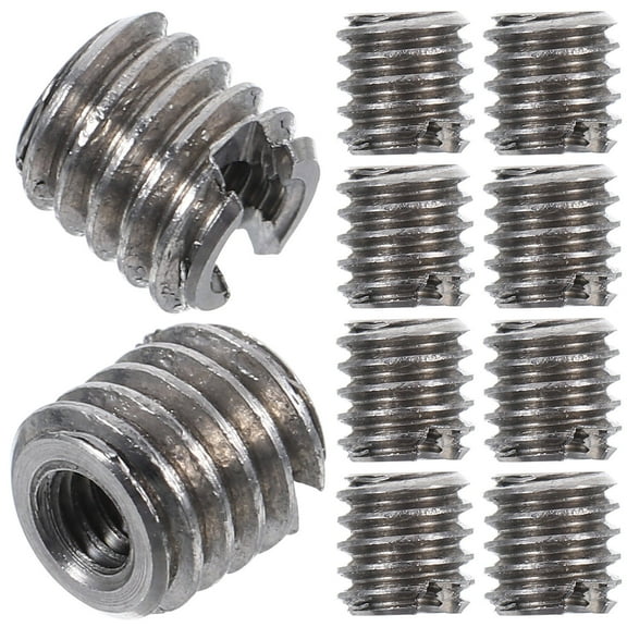 RUNROTOO 10Pcs Female Threaded Insert for Wood Bolt Fastener Furniture Assembly Silver M2xM4x4mm