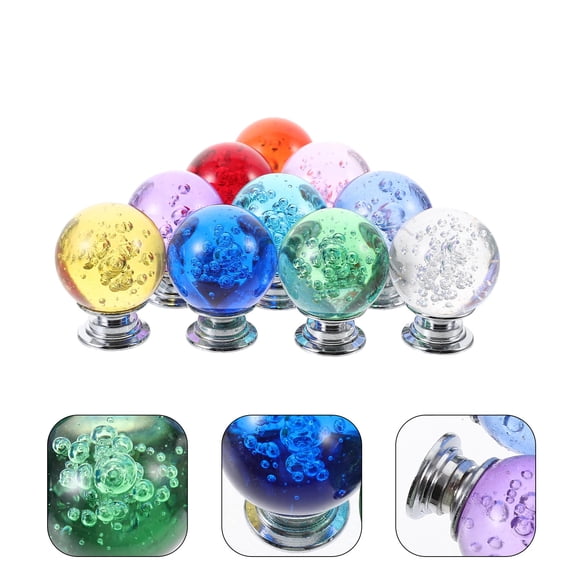RUNROTOO 10Pcs Furniture Drawer Knob in Zinc Alloy and Crystal for Use