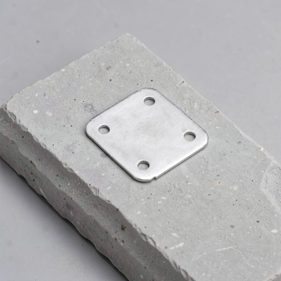 RUNROTOO 10Pcs Weldable Square Metal Support Shims Zinc Finished Flat Joint Brackets for Wood Furniture