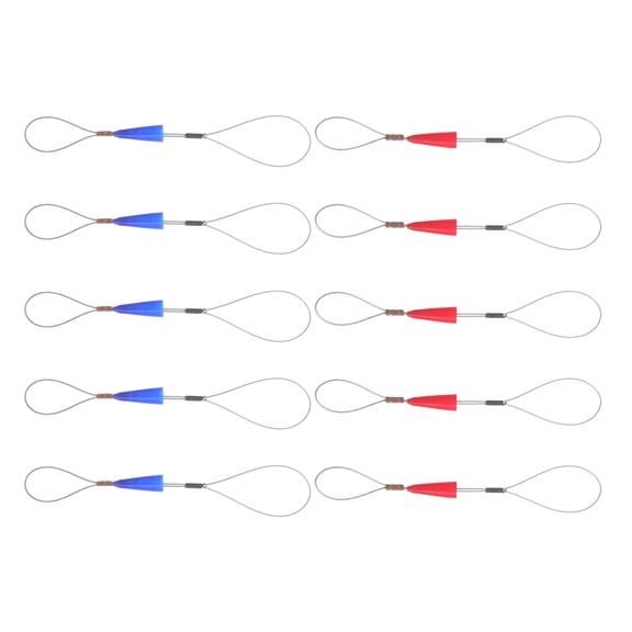 RUNROTOO 10pcs Fish Tape Loop Tip Fastener Portable Wire Puller Grips