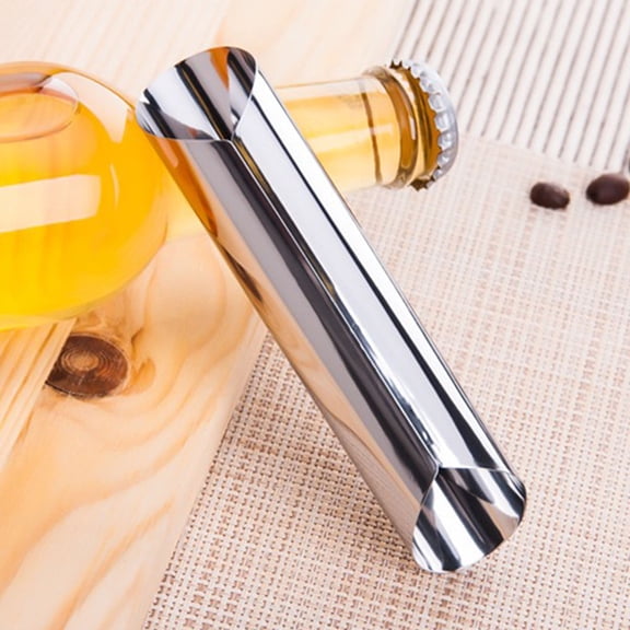 RUNROTOO 12Pcs Baking Tubes Silver Cylindrical Shaped Croissant Tube Bread Baking Mold Stainless Steel