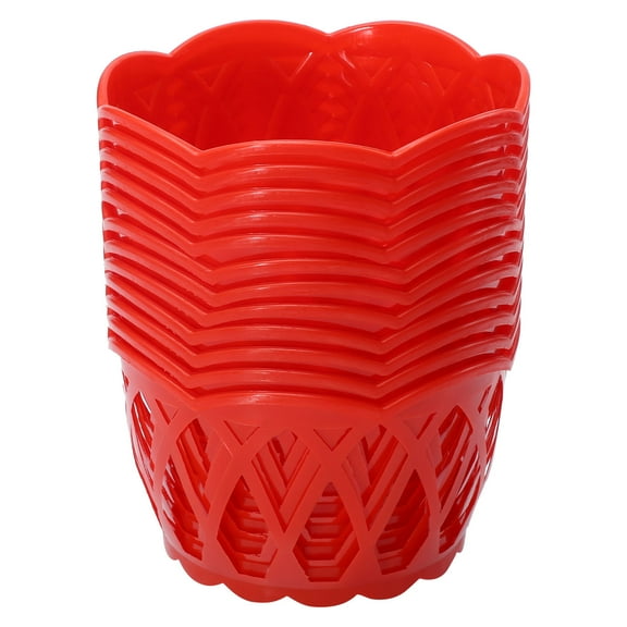 RUNROTOO 12Pcs Red Plastic Storage Holder 15x9cm For Households And Shoppers Egg Crates