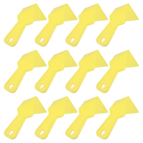 RUNROTOO 12Pcs Yellow Plastic Spackle Tools for Drywall Scraping and Wall Smoothing