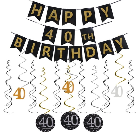 RUNROTOO Spiral Pendant Paper Assorted Decorations Birthday Party 13Pcs 11.8x6.7x0.04In