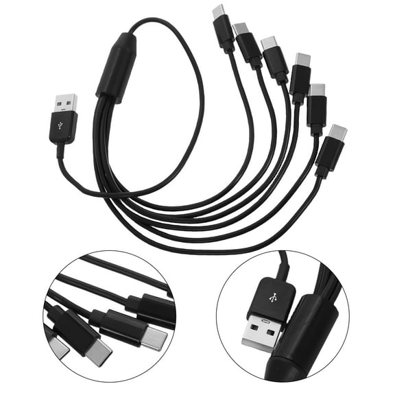RUNROTOO 1Pcs Multi Charging Cable Car Usb Charging Cable Fast Charging for Multiple Devices 52.00X5.00X1.50in