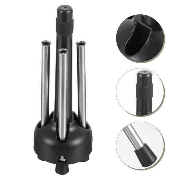 RUNROTOO 1Pcs Portable Oboe Stand Black Metal Foldable Flute Holder Protection