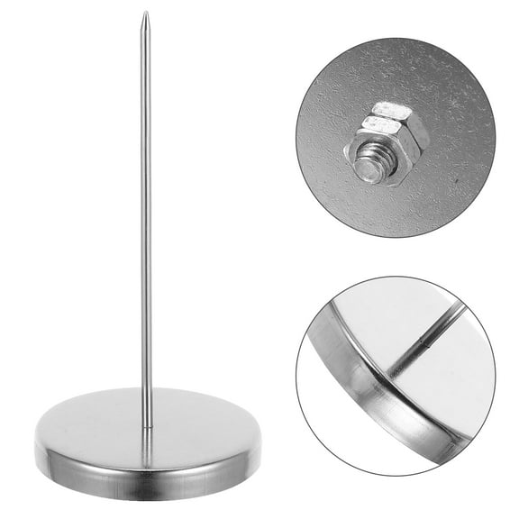 RUNROTOO 1Pcs Silver Chrome Plated Alloy Kitchen Ticket Holder for Cashier Counter Stable Base Elegant Appearance