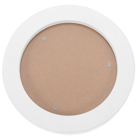 RUNROTOO 1Pcs Small Round Picture Frame Modern White Wood Circular 18.5x18.5x0.7in