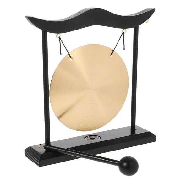 RUNROTOO 1Set Desktop Statue Zen Table Gong Golden Chinese Living Room Decor
