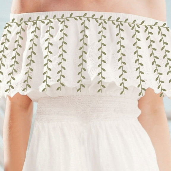 RUNROTOO 1Set Leaf Ribbon for Crafts and Decorative Use in Dark Green Satin Style