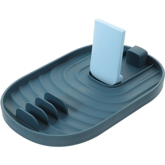 RUNROTOO 1Set Spoon and Lid Rest with Multi-Functional and Stable Design Blue PP Material for Kitchen Utensil