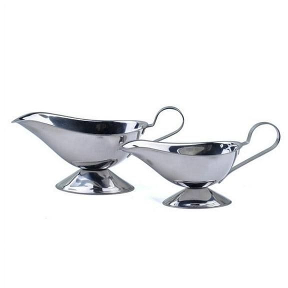 RUNROTOO 1Set Stainless Steel Gravy Boat Silver Mirror Finish for Caterers and Restaurants Dinner Service
