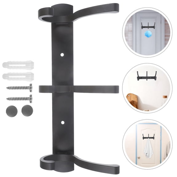 RUNROTOO 1Set Wall Mount Coat Hooks Heavy Duty Coat Rack Gray For Bathroom And Kitchen