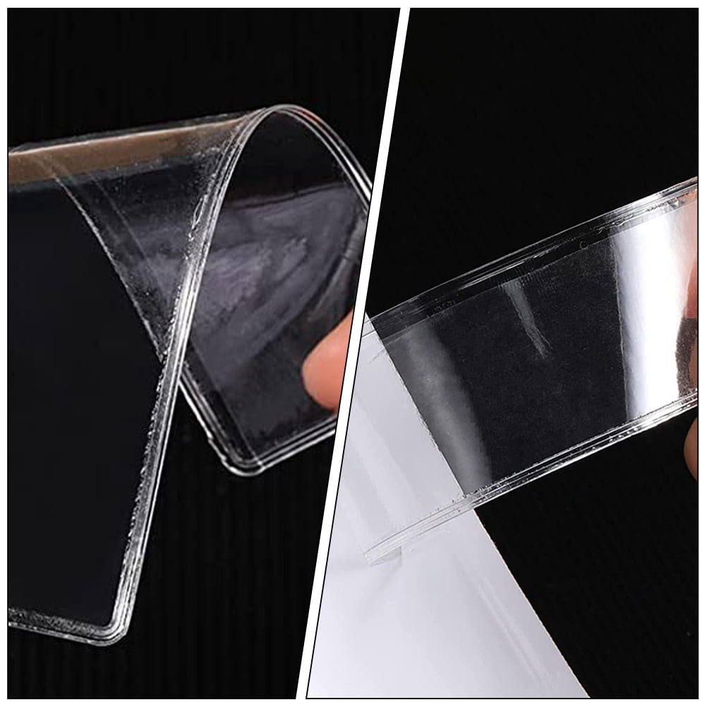 RUNROTOO 1Set White Clear Pocket Sleeves Adhesive Label Holders for ...