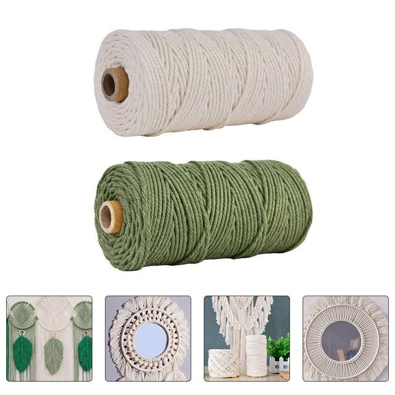 RUNROTOO 2 Rolls Weaving Rope for DIY Crafts and Hand Knitting with and Material