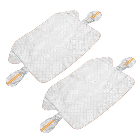 RUNROTOO 2Pcs Car Windshield Protective Cover with Dustproof Function Silver Color