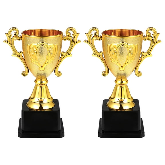 RUNROTOO 2Pcs Children Plastic Trophy for Award Recognition and Commemoration 7.1X3.1X3.1in