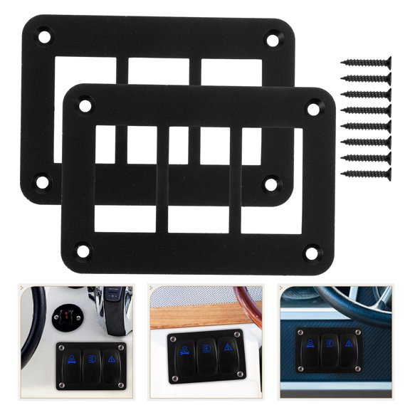 RUNROTOO 2Pcs Gang Switch Panel with Aluminum Alloy for Cars and Marine Yachts