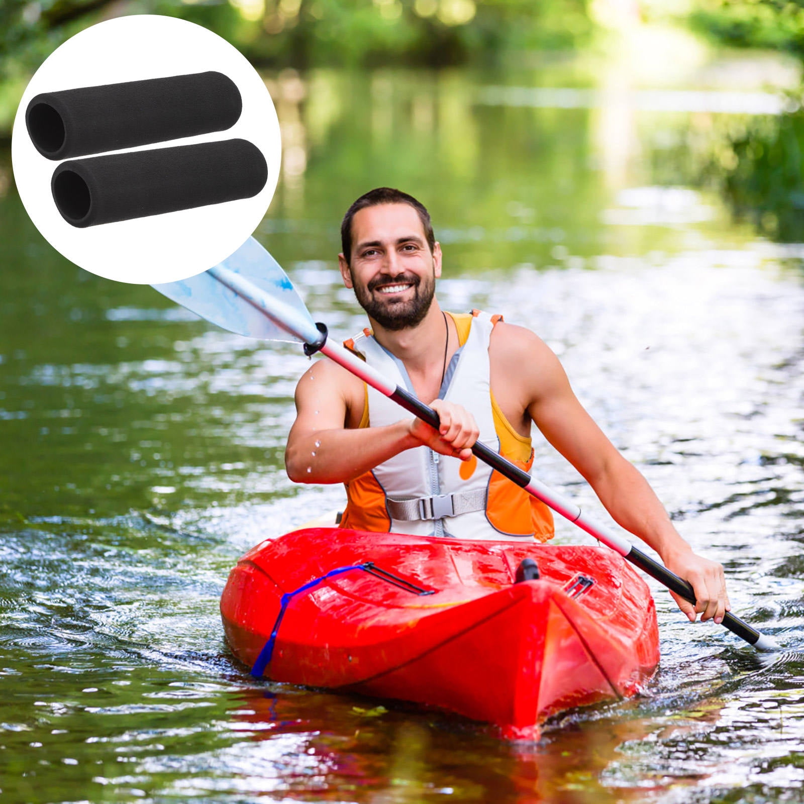 RUNROTOO 2Pcs Paddle Hand Protection in Black for Kayak Paddle with ...