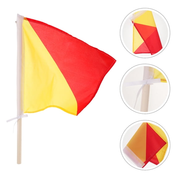 RUNROTOO 2Pcs Red Signal Flag for Flag in Community Events 13.8x13.8in