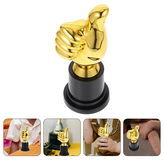 RUNROTOO 3Pcs Children Trophy Cup in Multi-colored Thumb Shape 13.0x5.0x3.0in