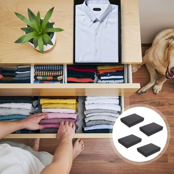 RUNROTOO 4Pcs Elegant Paper Boxes for Crafts and present Packaging Black 19.5x14.5CM