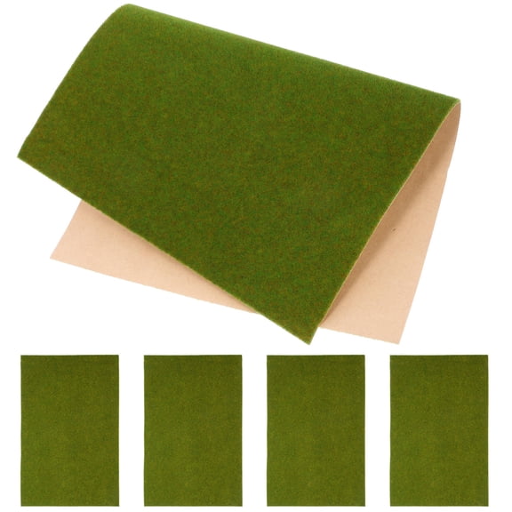 RUNROTOO artificial grass sheet Nylon Flocking Grass Green Model Building Material 5 Count