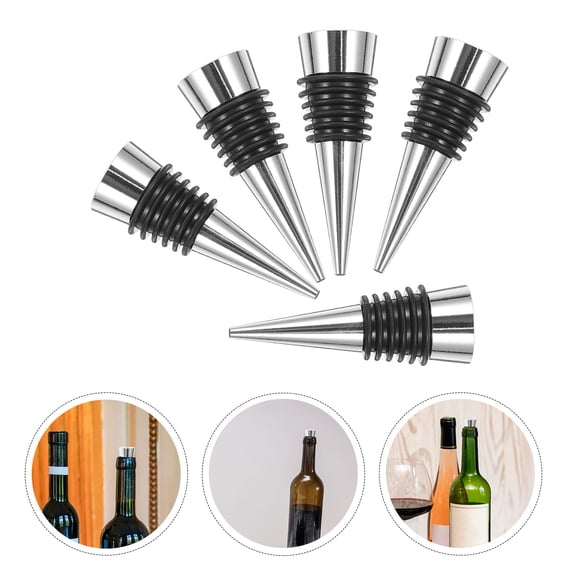 RUNROTOO 5Pcs T-Shaped Stoppers Reusable For Wine Bottles And Cocktail Bottles